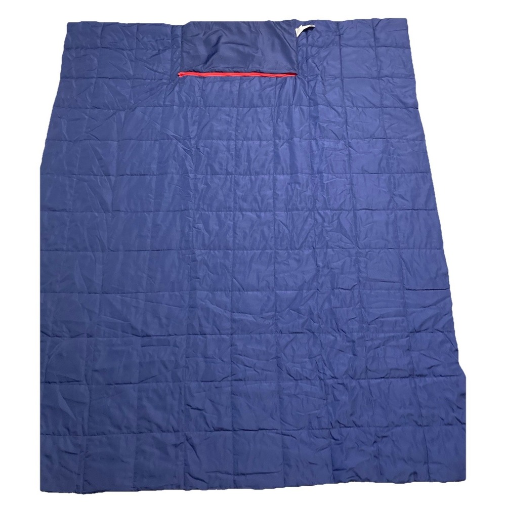Brookstone Football Stadium Blanket Blue Polyester Zip Closure 72x62 - Picture 5 of 10